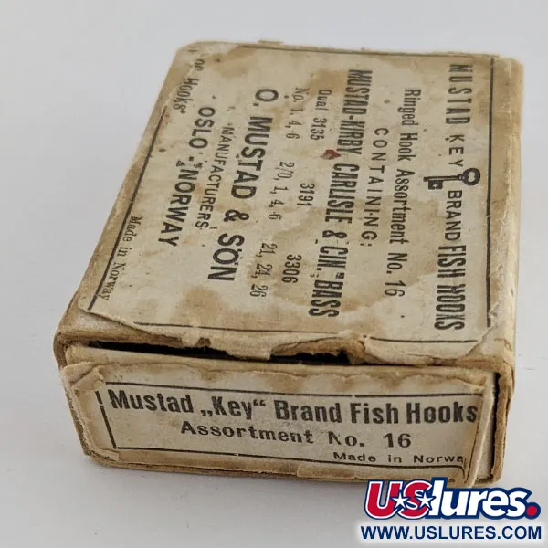 Vintage Mustad Ringed Hook Assortment №16, fishing #22199