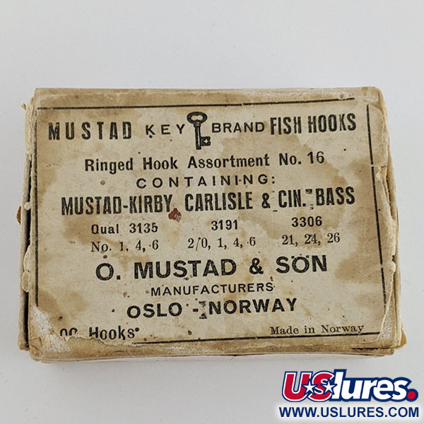 Vintage   Mustad Ringed Hook Assortment №16,   fishing #22199