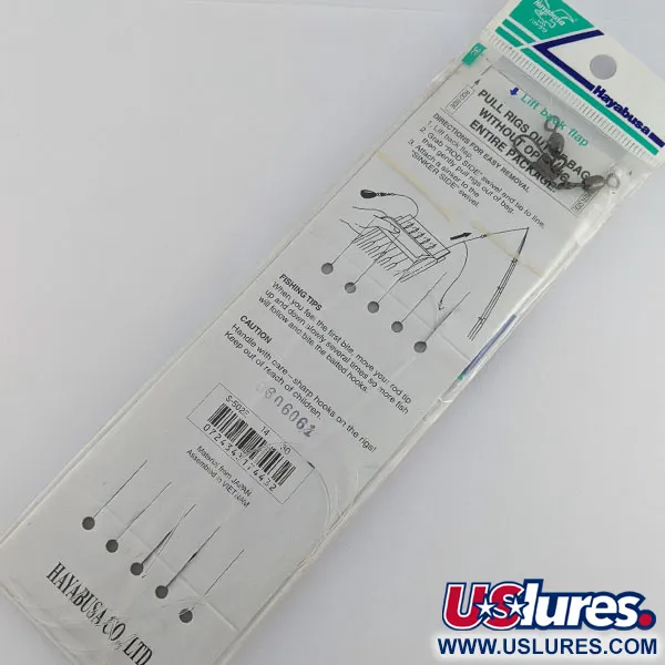 Hayabusa Sabiki S502-E  Saltwater Hot Hooks  (4 Hooks-40lb Main line-30lb Branch Line), fishing #22201