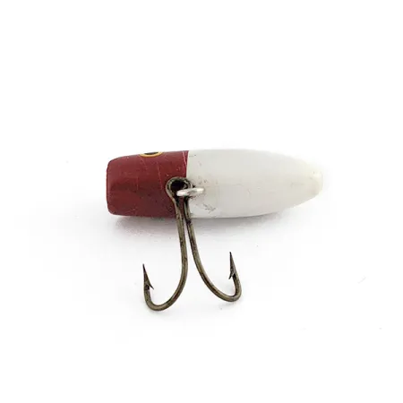 Vintage South Bend Wooden  Fly-Oreno, 3/64oz red/white fishing lure #22210