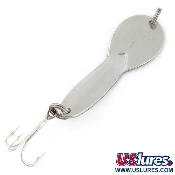 Vintage   Glen Evans Loco 2, 1/4oz nickel/blue fishing spoon #22222