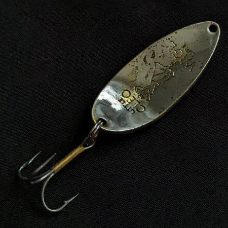 Vintage Seneca Little Cleo (Hula Girl), 2/3oz brass/nickel fishing spoon #22223