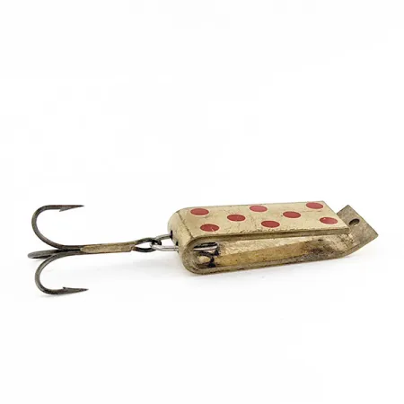 Vintage Jake's Lures Lil Jake, 1/3oz gold/red fishing spoon #22227