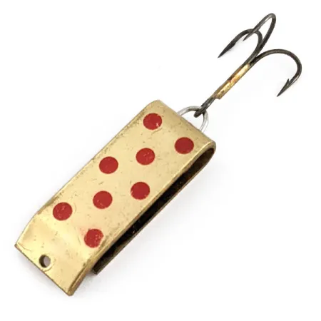 Vintage Jake's Lures Lil Jake, 1/3oz gold/red fishing spoon #22227