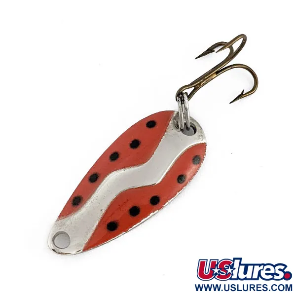 Vintage   Acme Kamlooper Wee, 1/8oz nickel/red/black fishing spoon #22229