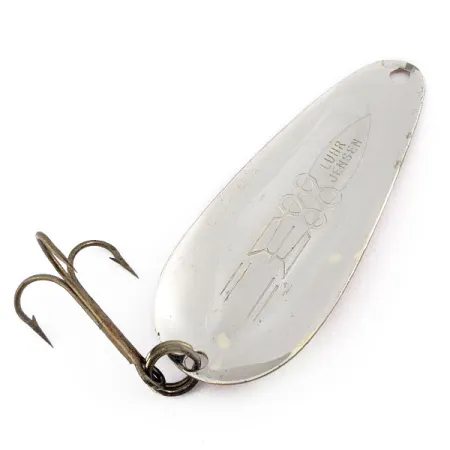 Vintage Luhr Jensen Rocket 88, 3/5oz red/white/nickel fishing spoon #22239