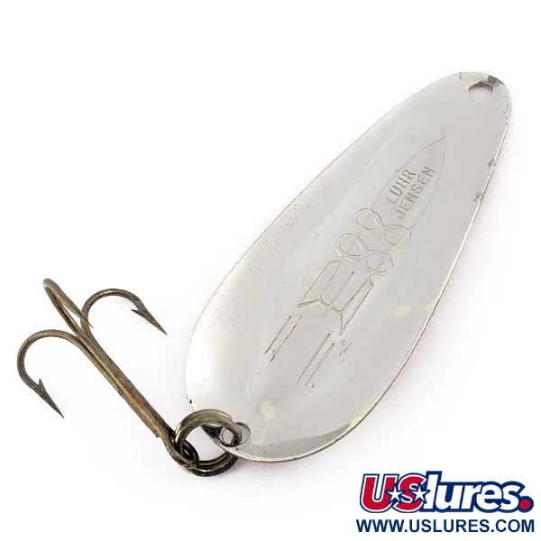 Vintage Luhr Jensen Rocket 88, 3/5oz red/white/nickel fishing spoon #22239