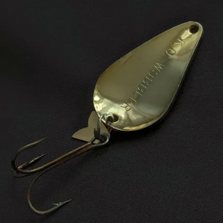 Vintage Acme K.O. Wobbler, 1/2oz gold/orange fishing spoon #22247