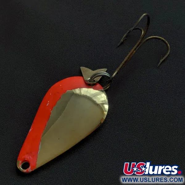 Vintage  Acme K.O. Wobbler, 1/2oz gold/orange fishing spoon #22247