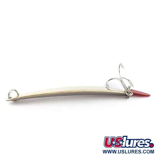 Vintage Bay de Noc Swedish Pimple, 2oz gold/nickel fishing spoon #22268