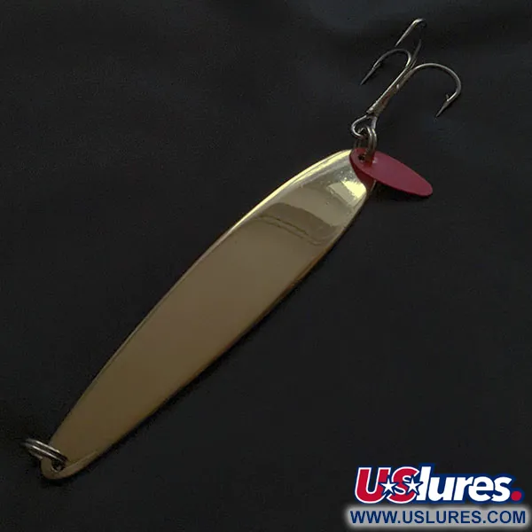 Vintage Bay de Noc Swedish Pimple, 2oz gold/nickel fishing spoon #22268