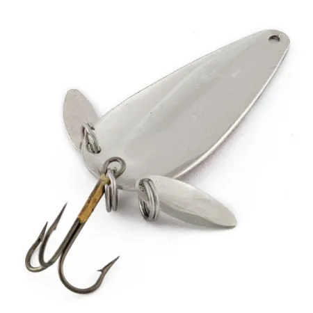 Vintage Luhr Jensen Rattlesnake, 2/5oz nickel/red fishing spoon #22274