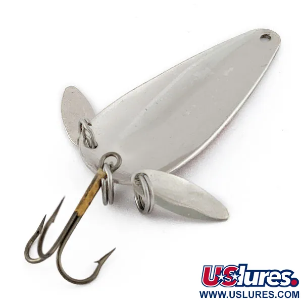 Vintage Luhr Jensen Rattlesnake, 2/5oz nickel/red fishing spoon #22274