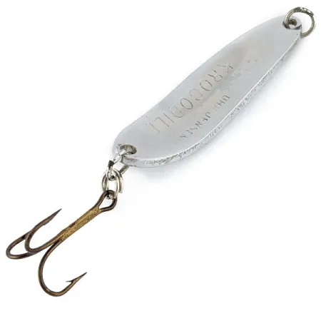 Vintage Luhr Jensen Krocodile #3, 1/2oz nickel fishing spoon #22284