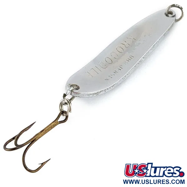 Vintage Luhr Jensen Krocodile #3, 1/2oz nickel fishing spoon #22284