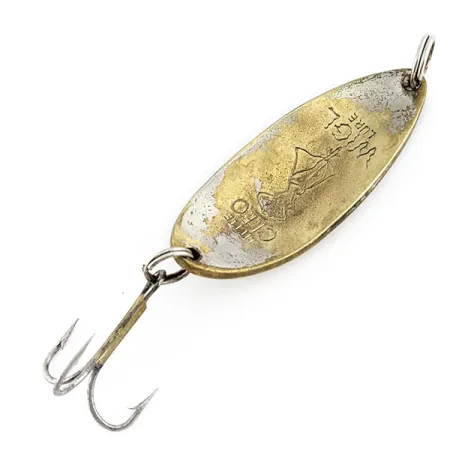 Vintage Seneca Little Cleo (Hula Girl), 2/3oz brass/nickel fishing spoon #22288