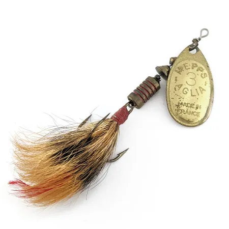 Vintage Mepps Aglia 3 dressed , 1/4oz gold spinning lure #22293