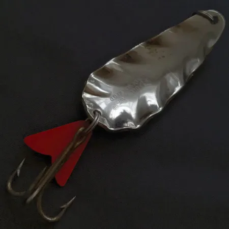 Vintage AL&W Tackle AL&W Full Wave Design REG'D, 1oz nickel/red/white fishing spoon #22300