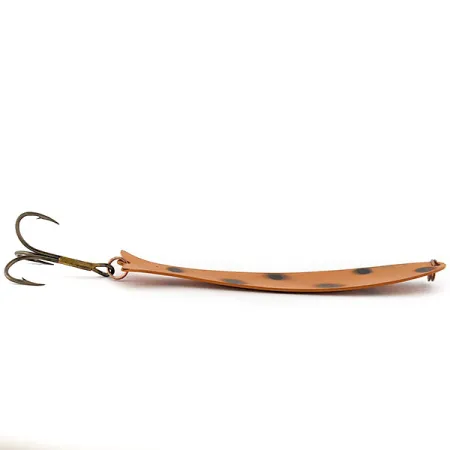 Vintage Williams Mooselook wobbler, 2/5oz orange/black fishing spoon #22317