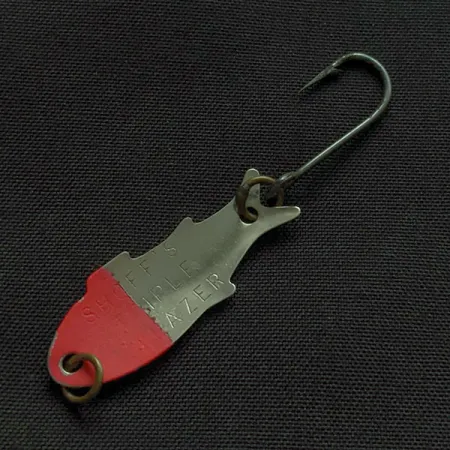 Vintage Shoff's Triple Teazer, 1/32oz nickel/red fishing spoon #22327