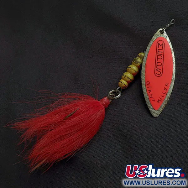Vintage Mepps Giant Killer, 1oz silver/red spinning lure #22328
