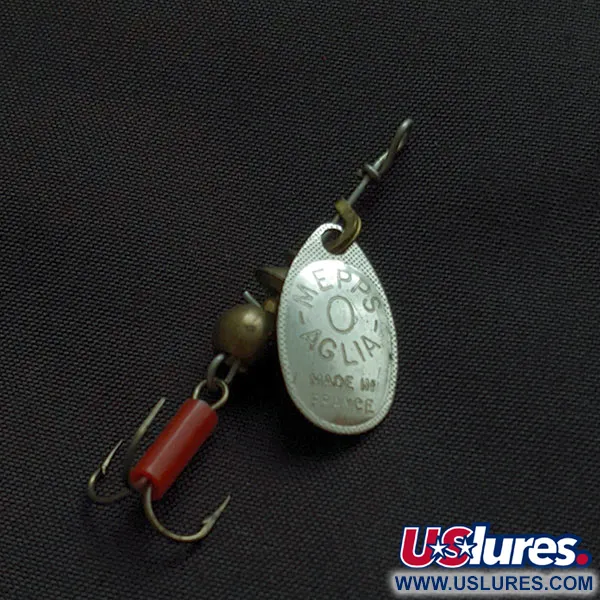 Vintage Mepps Aglia 0, 3/32oz silver spinning lure #22330