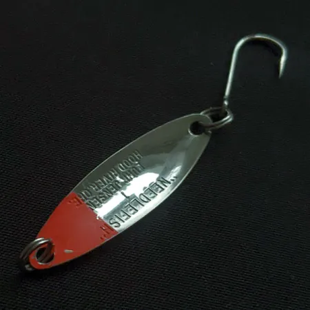Vintage Luhr Jensen Needlefish 1, 1/16oz nickel/red fishing spoon #22343