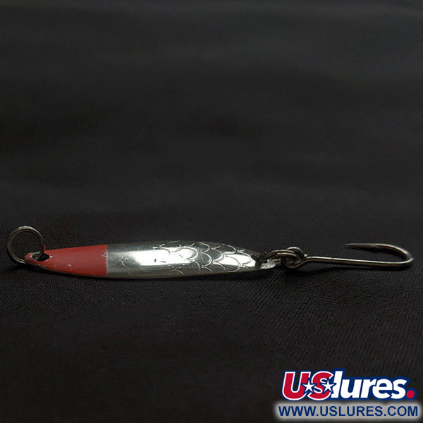 Vintage  Luhr Jensen Needlefish 1, 1/16oz nickel/red fishing spoon #22343