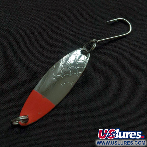 Vintage  Luhr Jensen Needlefish 1, 1/16oz nickel/red fishing spoon #22343