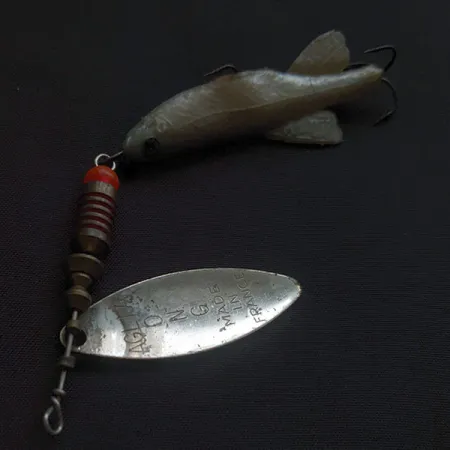 Vintage Mepps Aglia Long 2 Mino, 1/3oz Rainbo spinning lure #22351