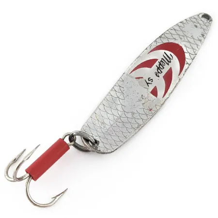 Vintage Mepps Syclops 2, 3/5oz silver/red fishing spoon #22368