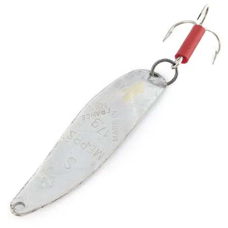 Vintage Mepps Syclops 2, 3/5oz silver/red fishing spoon #22368