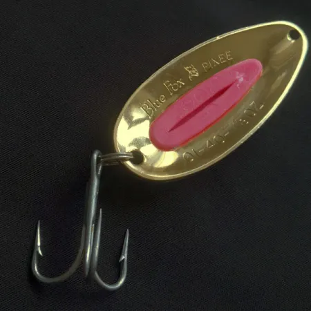 Vintage Blue Fox Pixee, 3/4oz gold/rose fishing spoon #22369
