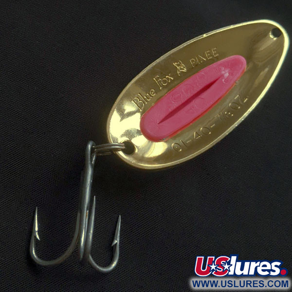 Vintage   Blue Fox Pixee, 3/4oz gold/rose fishing spoon #22369