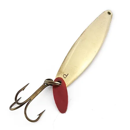 Vintage Bay de Noc Swedish Pimple, 1/2oz gold fishing spoon #22372