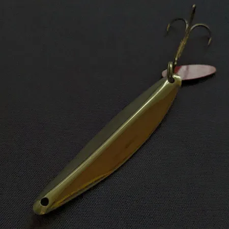 Vintage Bay de Noc Swedish Pimple, 1/2oz gold fishing spoon #22372