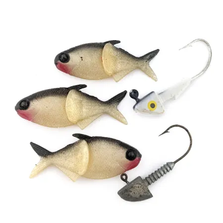 Creme Lit'l Fishie 2" Rigged Shad Black Back