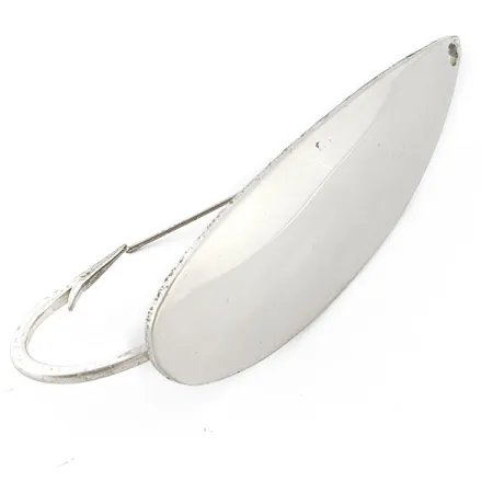 Vintage Atlantic Lures Celebrated Weedless, 3/4oz nickel fishing spoon #22378