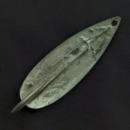 Vintage Atlantic Lures Celebrated Weedless, 3/4oz nickel fishing spoon #22378