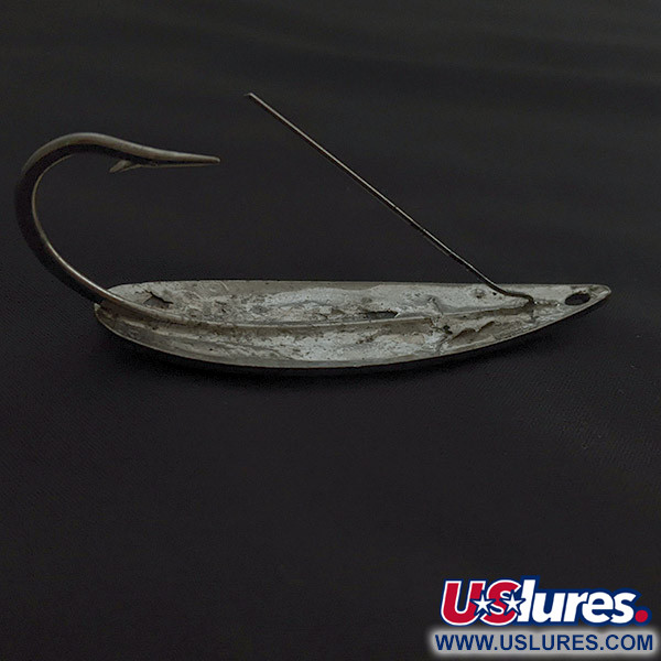 Vintage   Atlantic Lures Celebrated Weedless, 3/4oz nickel fishing spoon #22378