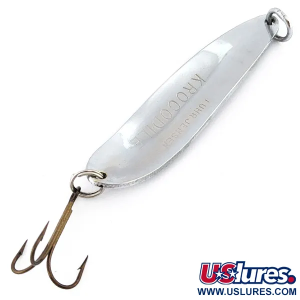 Vintage  Luhr Jensen Krocodile #3, 1/2oz nickel fishing spoon #22389