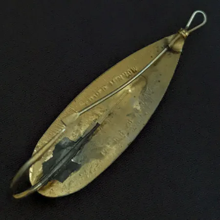 Vintage Johnson Silver Minnow, 1/3oz gold fishing spoon #22395