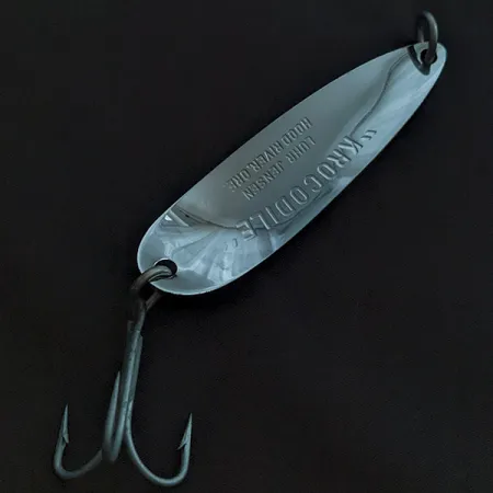 Vintage Luhr Jensen Krocodile #5, 1 1/2oz nickel fishing spoon #22397