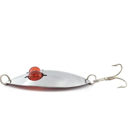 Vintage Lanes Tackle & Bait Lane's Spark-L-Eye, 2 1/4oz nickel/red eyes fishing spoon #22400