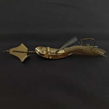 Vintage Nemire Lures Spoon Buzzer rattl, 1/2oz gold fishing spoon #22410