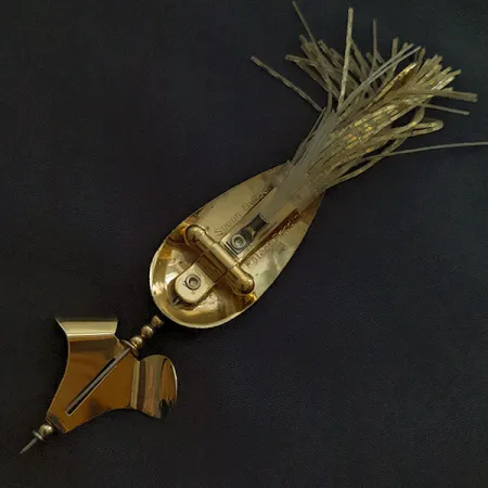 Vintage Nemire Lures Spoon Buzzer rattl, 1/2oz gold fishing spoon #22410