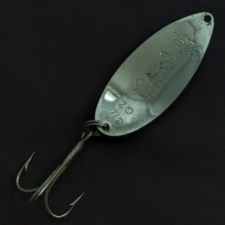 Vintage Seneca Little Cleo (Hula Girl), 3/4oz nickel/green fishing spoon #22411