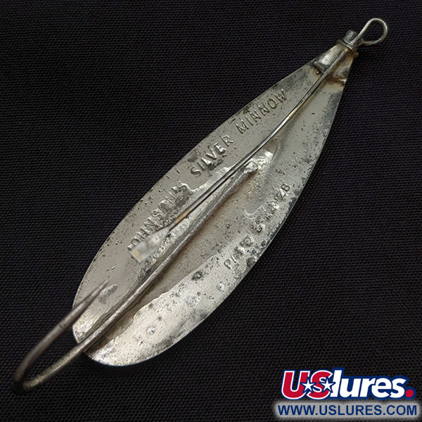 Vintage   Johnson Silver Minnow, 2/5oz nickel fishing spoon #22428