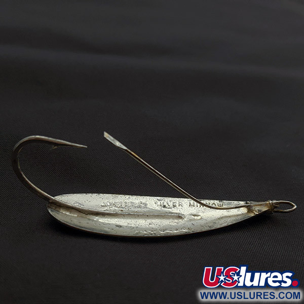 Vintage   Johnson Silver Minnow, 2/5oz nickel fishing spoon #22428