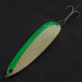 Vintage  Luhr Jensen Krocodile #5, 3/4oz green/white Glow - glows in the dark​ fishing spoon #22433